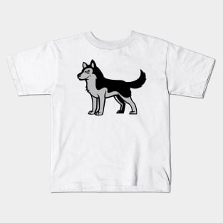 Cartoon Husky Dog Emoticon Logo Kids T-Shirt